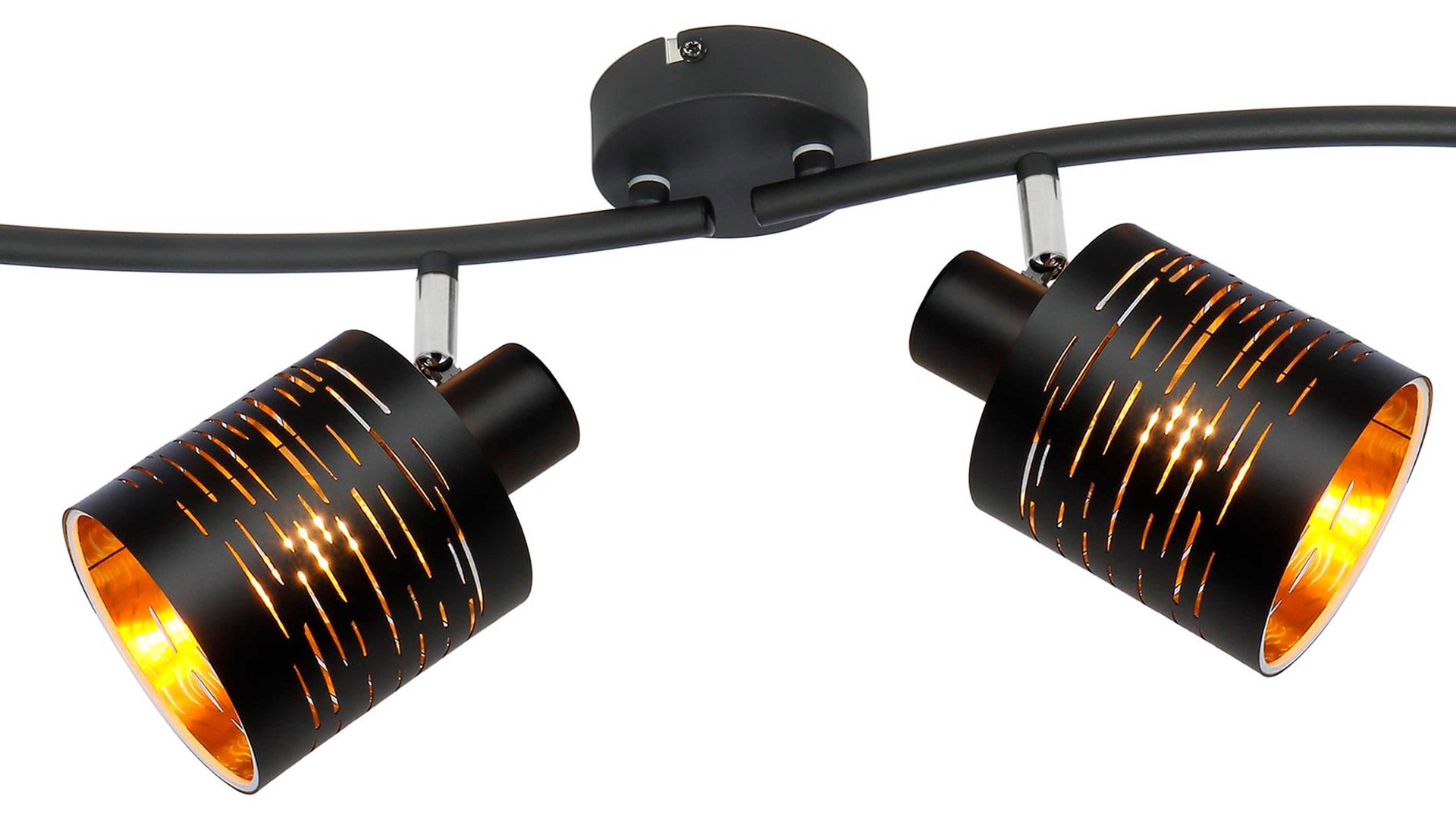 Deckenleuchte Globo lighting aus Metall in Schwarz GLOBO Deckenlampe Tunno Blattgold & Metall – vier Spots