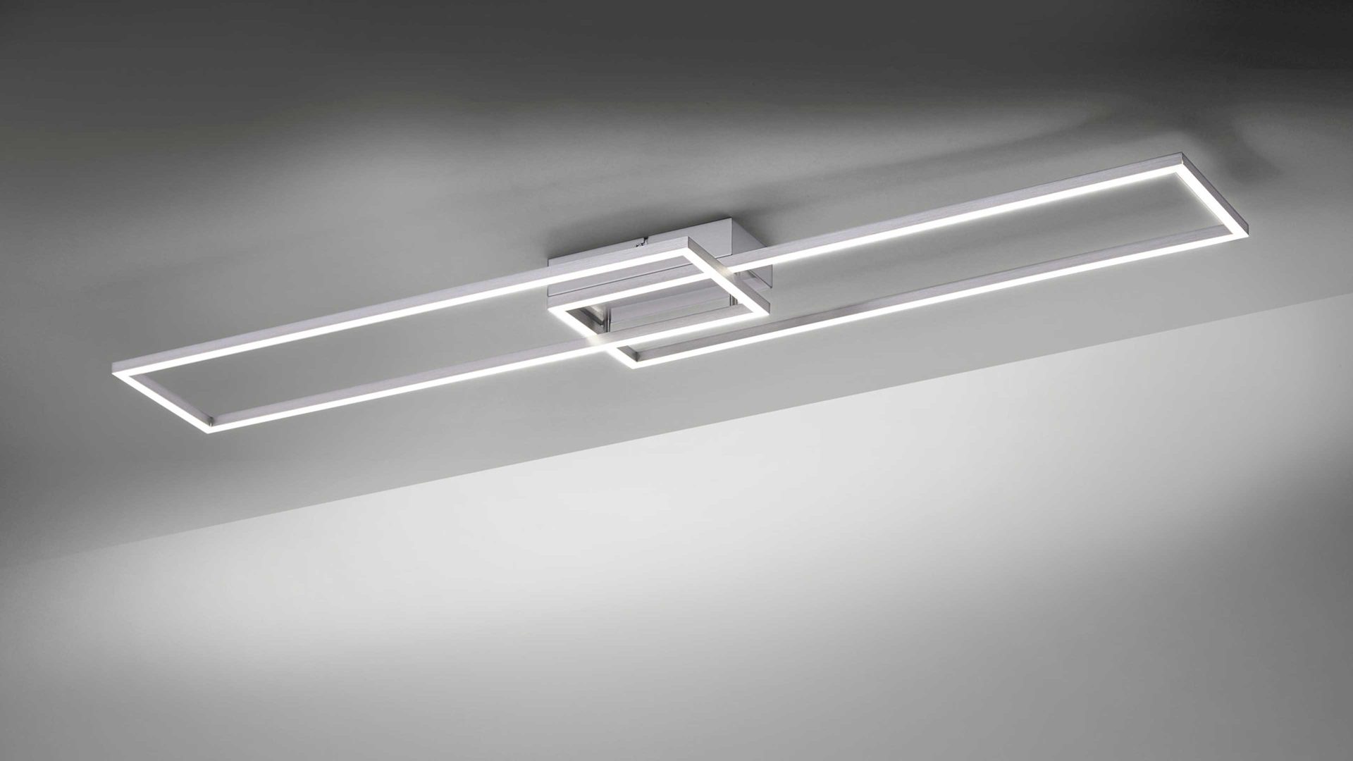 Deckenleuchte Just light. (leuchtendirekt) aus Metall in Metallfarben JUST LIGHT. Deckenlampe Iven Stahl – Länge ca. 110 cm