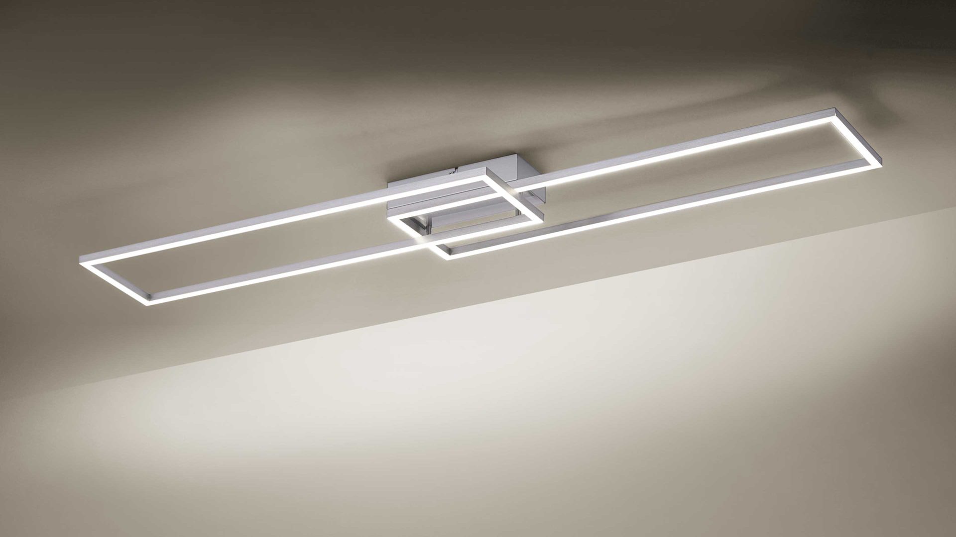 Deckenleuchte Just light. (leuchtendirekt) aus Metall in Metallfarben JUST LIGHT. Deckenlampe Iven Stahl – Länge ca. 110 cm