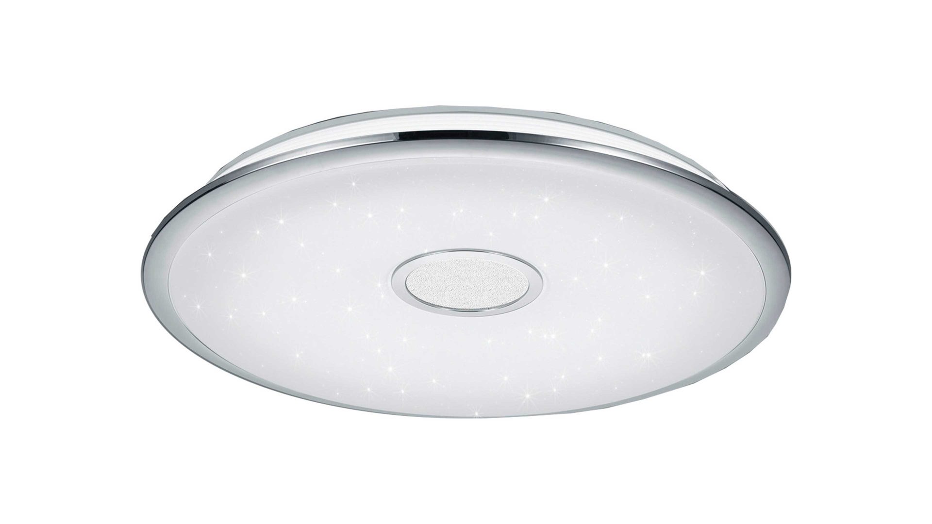Deckenleuchte Trio lighting for you aus Kunststoff in Silber Deckenleuchte Osaka chromfarbener Kunststoff  & weißes Acrylglas  – Durchmesser ca. 65 cm