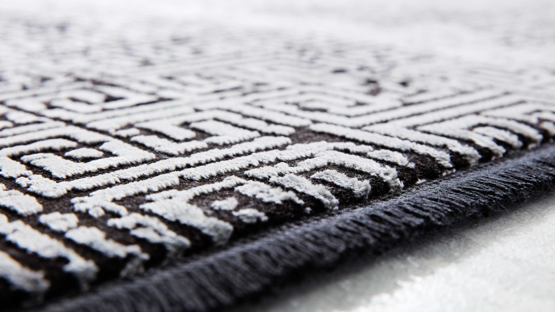 Handwebteppich Interliving aus Mischgewebe in Schwarz Interliving Teppich Serie L-8620 Mischgewebe - ca. 140 x 200 cm