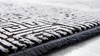 Handwebteppich Interliving aus Mischgewebe in Schwarz Interliving Teppich Serie L-8620 Mischgewebe - ca. 140 x 200 cm