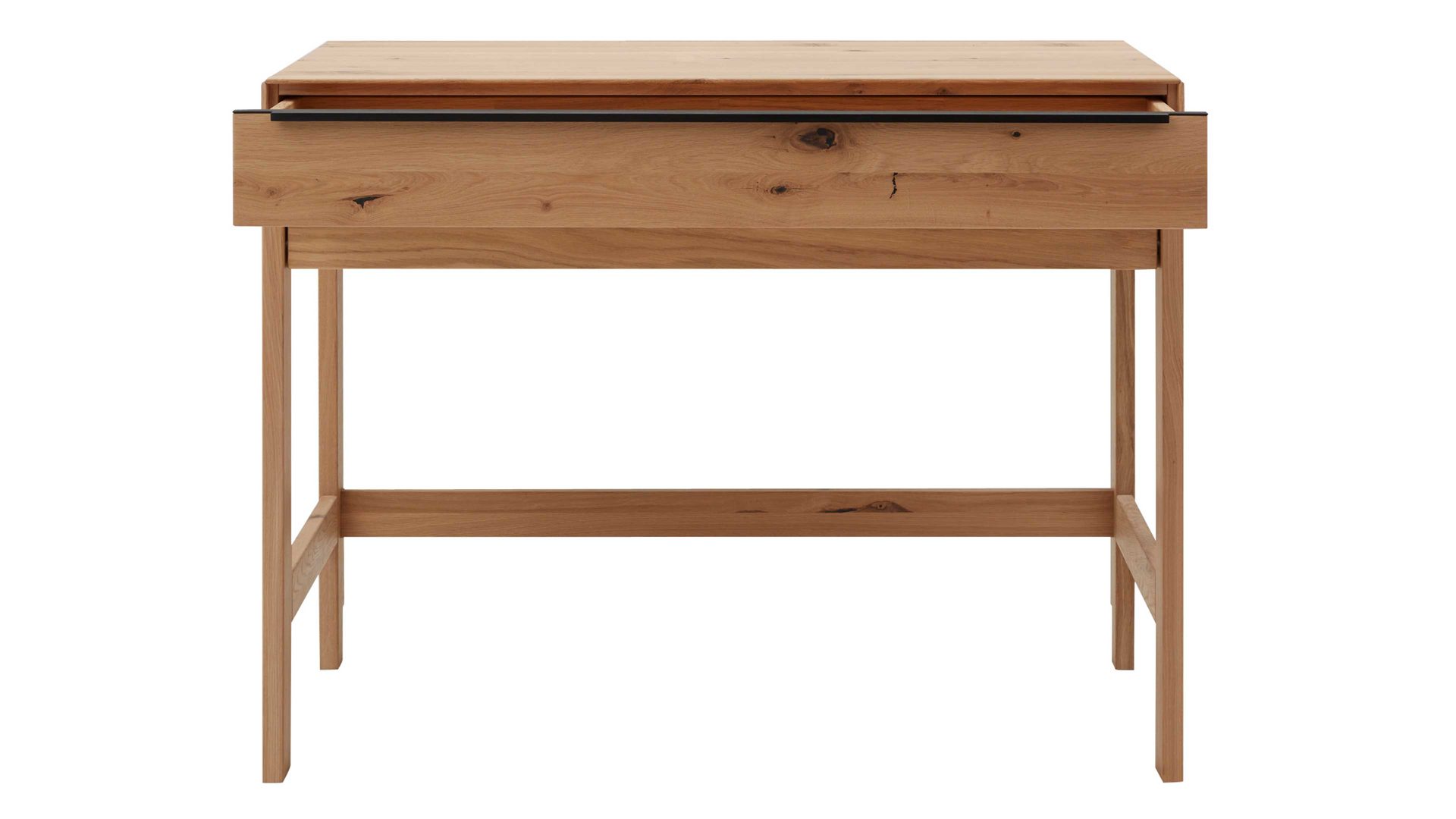 Schreibtisch Interliving aus Holz in Holzfarben Interliving Wohnzimmer Serie 2020 - Hochkommode 151285 Asteiche bianco – Schreibauszug, eine Schublade