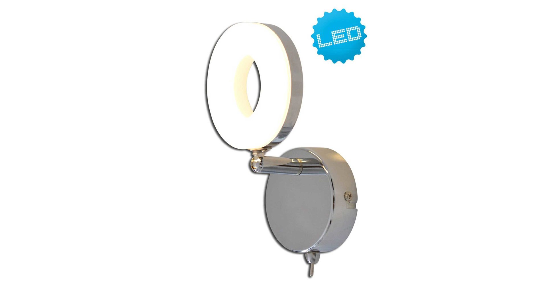 Wandleuchte Näve aus Kunststoff in Weiß näve LED- Wand- und Deckenspot Donut Acrylglas & Chrom – Höhe ca. 15 cm