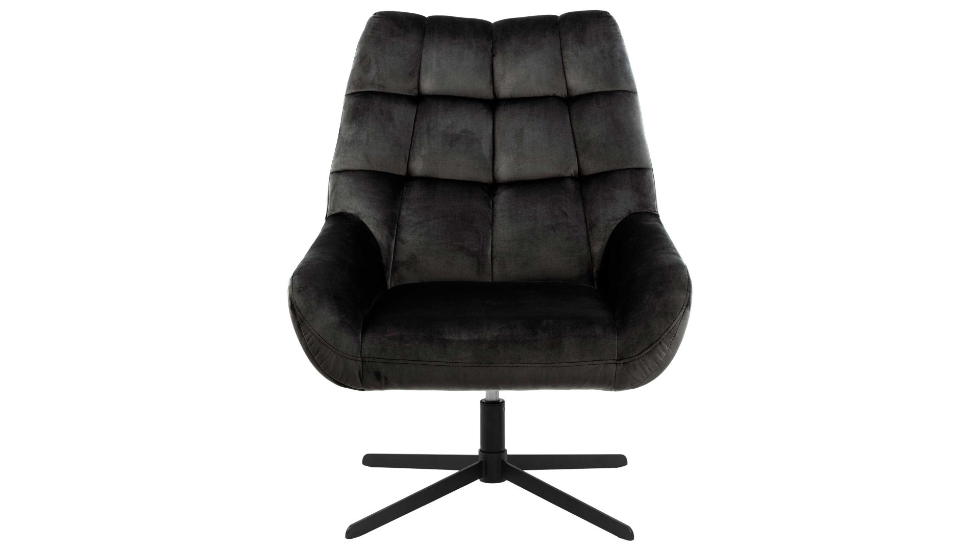 Drehsessel Actona group aus Stoff in Dunkelgrau Lounge-Drehsessel Paris graubrauner Samt Vic 73AC & schwarzes Metallgestell