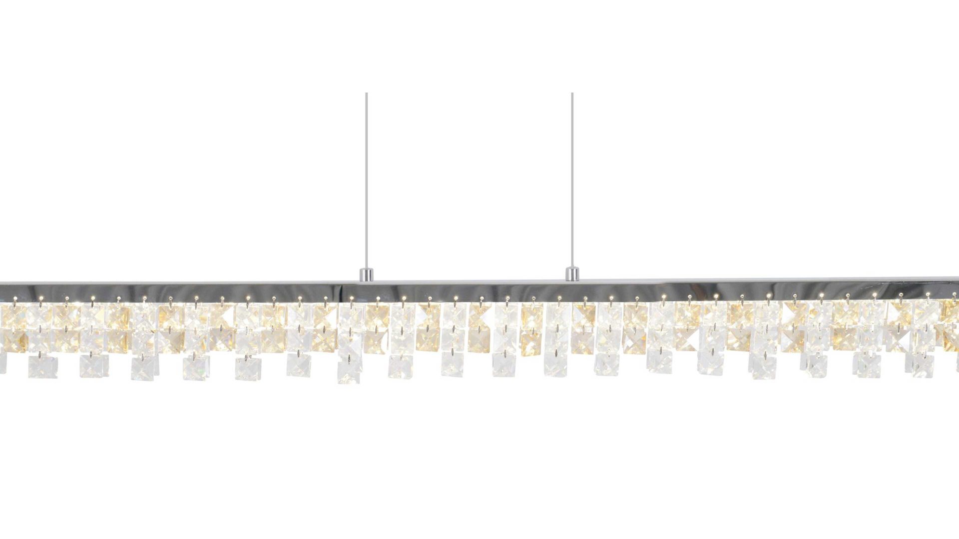 Pendelleuchte Näve aus Metall in Metallfarben näve LED-Hängelampe Diamonds Chrom – Länge ca. 80 cm