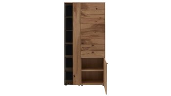Vitrine Interliving aus Holz in Holzfarben Interliving Esszimmer Serie 5604 - Vitrine V745-0300R Eiche rustico - drei Türen, zwei Schubladen