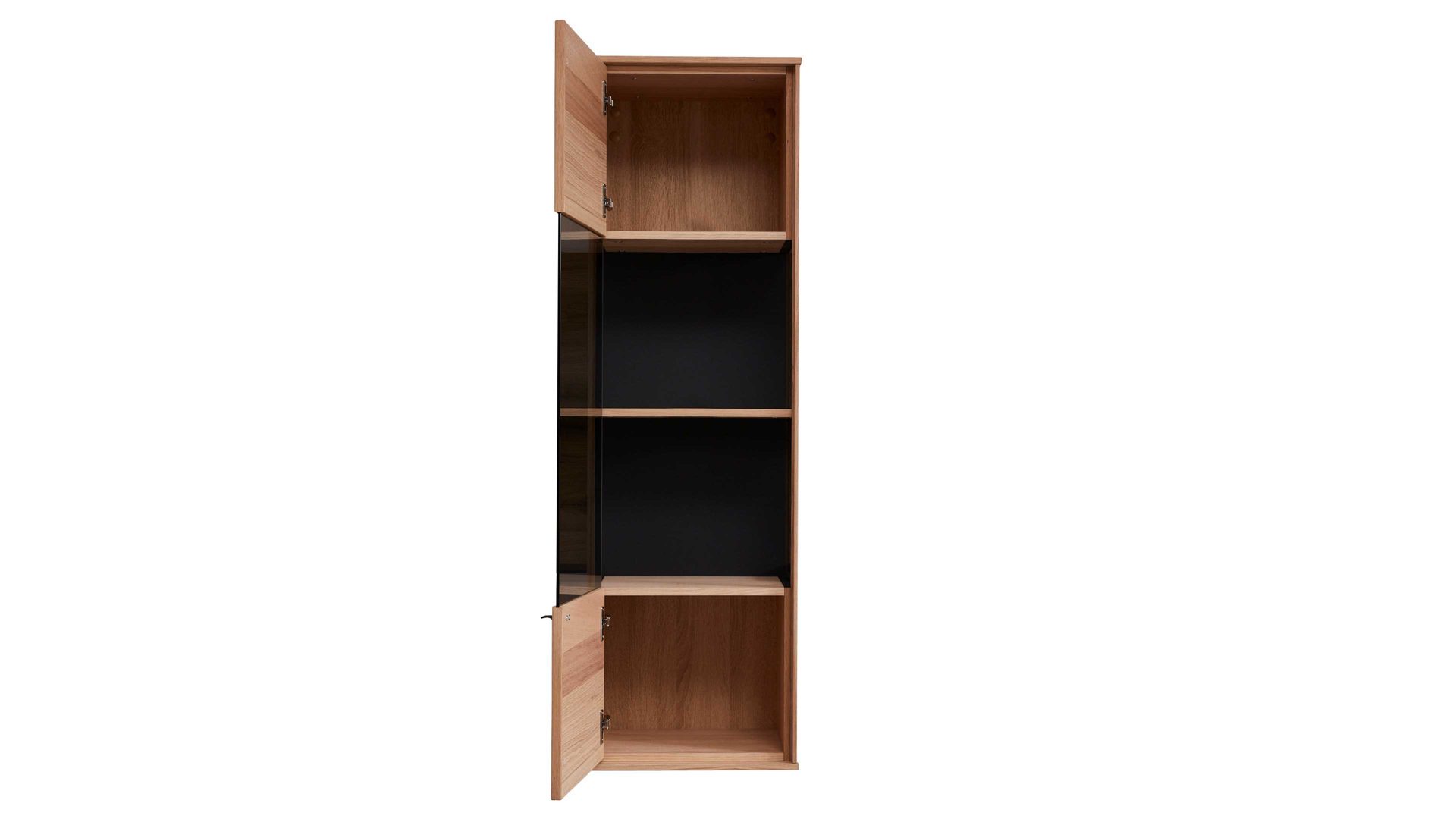 Vitrine Interliving aus Holz in Holzfarben Interliving Esszimmer Serie 5604 - Hängevitrine V712-0300L Eiche rustico & Anthrazit - links, eine Tür