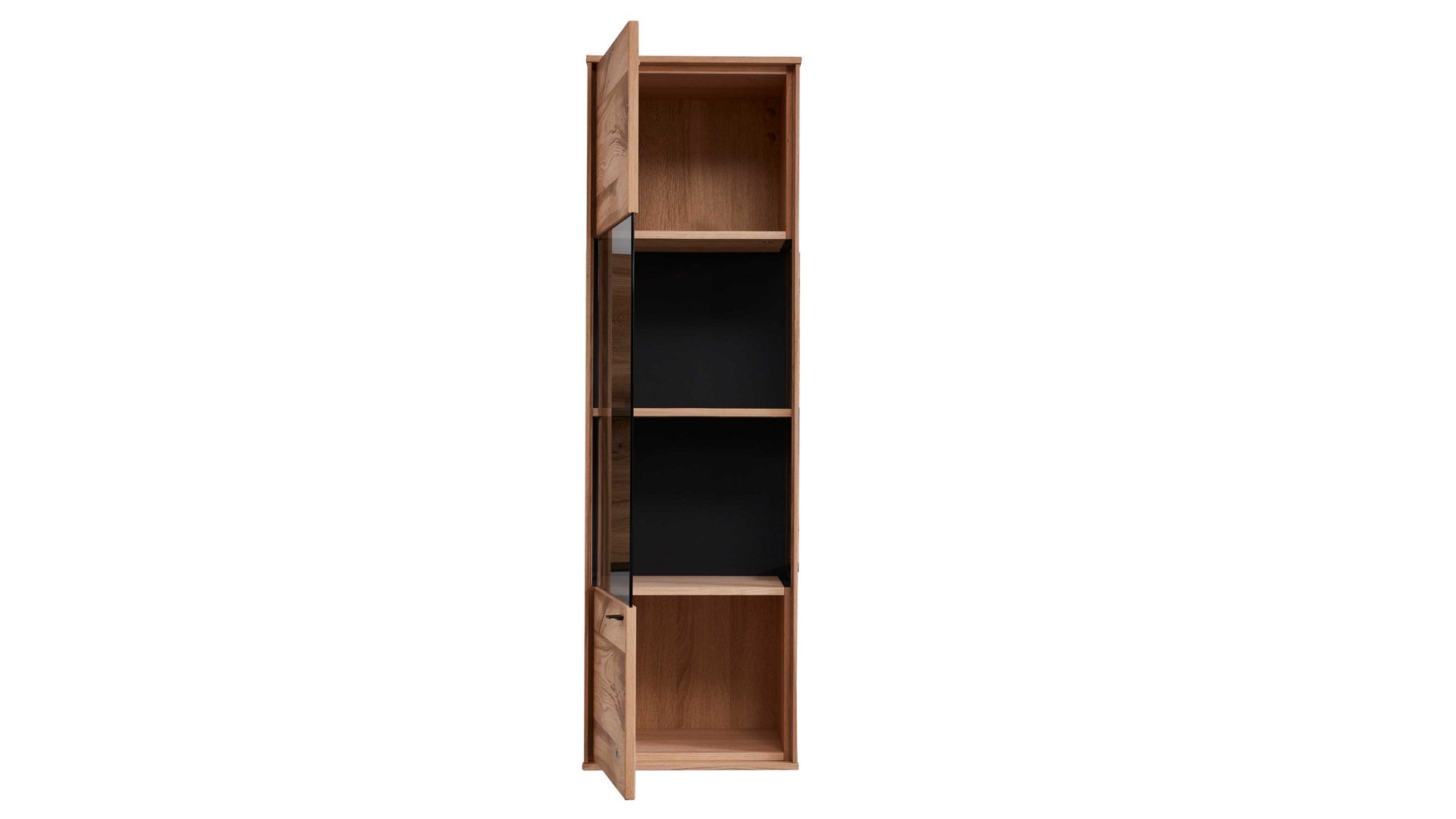 Vitrine Interliving aus Holz in Holzfarben Interliving Esszimmer Serie 5604 - Hängevitrine V712-0300L Eiche rustico & Anthrazit - links, eine Tür