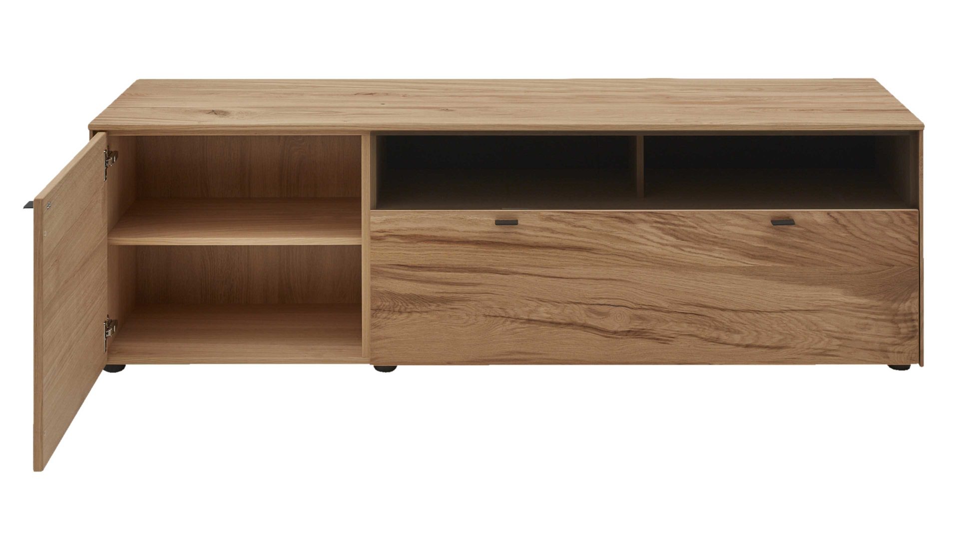 Lowboard Interliving aus Holz in Holzfarben Interliving Esszimmer Serie 5604 - Lowboard Eiche rustico & Anthrazit - Breite ca. 182 cm