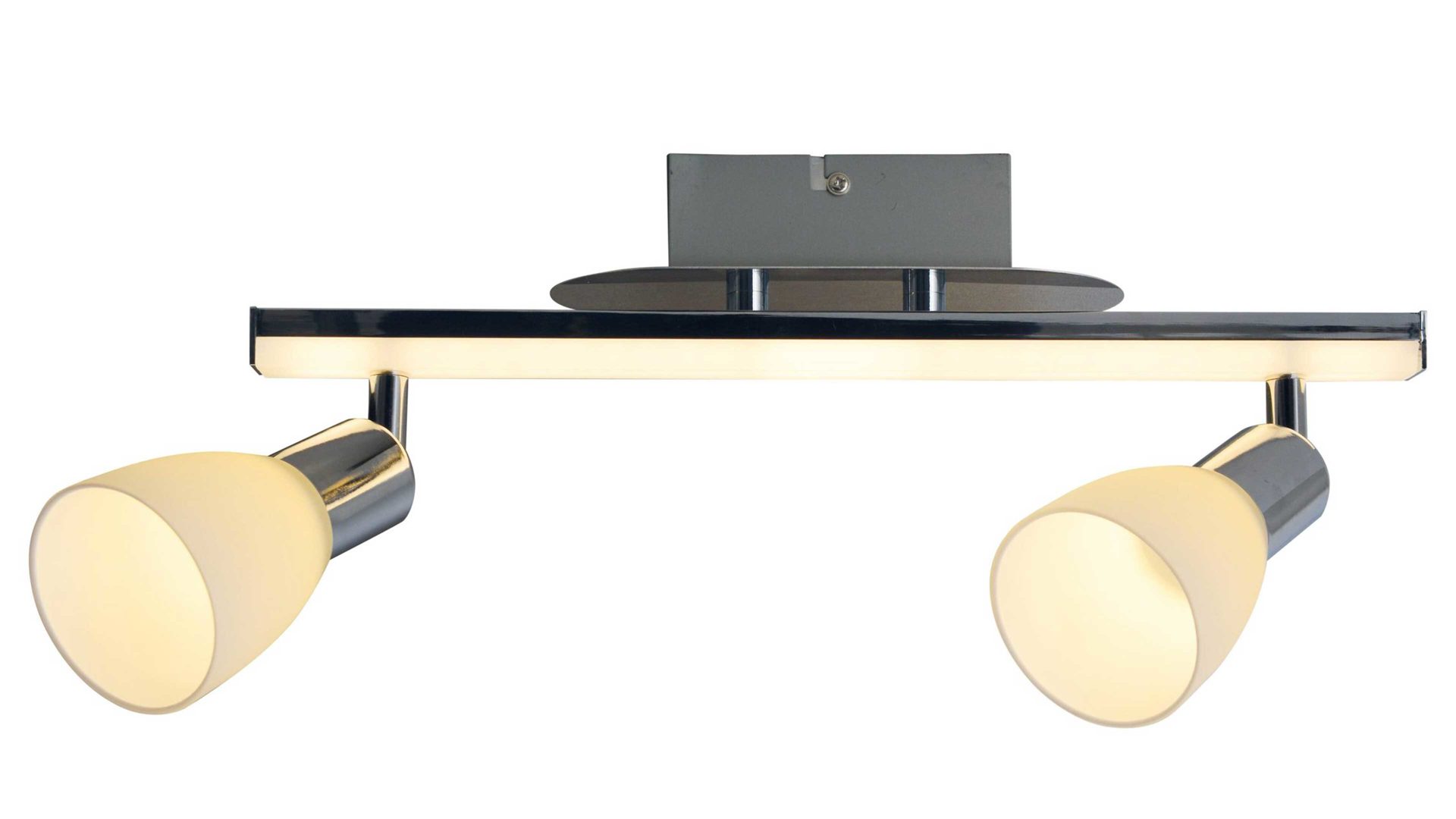 Deckenleuchte Näve aus Glas in Weiß näve LED-Deckenlampe Ibiza Chrom & satiniertes Glas – Länge ca. 39 cm