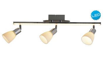 Deckenleuchte Näve aus Glas in Weiß näve LED-Deckenlampe Ibiza Chrom & satiniertes Glas – Länge ca. 61 cm