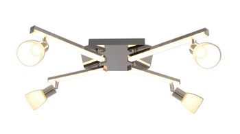 Deckenleuchte Näve aus Glas in Weiß näve LED-Deckenlampe Ibiza Chrom & satiniertes Glas – ca. 68 x 61 cm