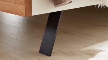 Bettgestell Interliving aus Holz in Holzfarben Interliving Schlafzimmer Serie 1019 – Bettgestell 523371 Wildeiche & weißer Mattlack –  Liegefläche ca. 160 x 200 cm