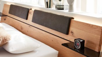 Kissen-Set Interliving aus Stoff in Dunkelgrau Interliving Schlafzimmer Serie 1019 – Kopfteilpolster-Set 523450 graues Kunstleder – zweiteilig, für ca. 200 cm Breite