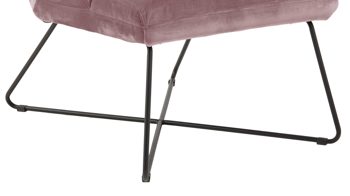 Lounge-Stuhl Actona group aus Stoff in Rosa Loungestuhl Alba pastellrosa Samt Vic 18 & schwarzes Metallgestell