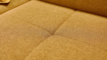 Polstersessel KAWOO aus Stoff in Gelb KAWOO Polsterprogramm New Jersey - Love-Seat senffarbenes Flachgewebe Portofino 06 - Breite ca. 139 cm