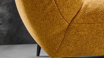 Polstersessel KAWOO aus Stoff in Gelb KAWOO Polsterprogramm New Jersey - Love-Seat senffarbenes Flachgewebe Portofino 06 - Breite ca. 139 cm