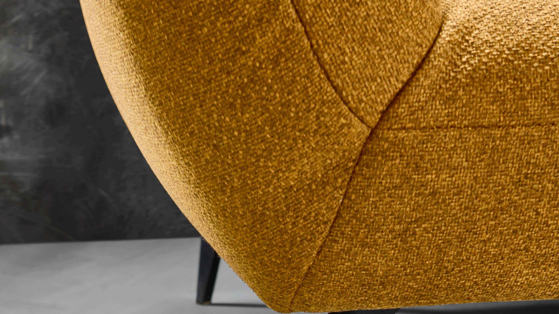 Polstersessel KAWOO aus Stoff in Gelb KAWOO Polsterprogramm New Jersey - Love-Seat senffarbenes Flachgewebe Portofino 06 - Breite ca. 139 cm