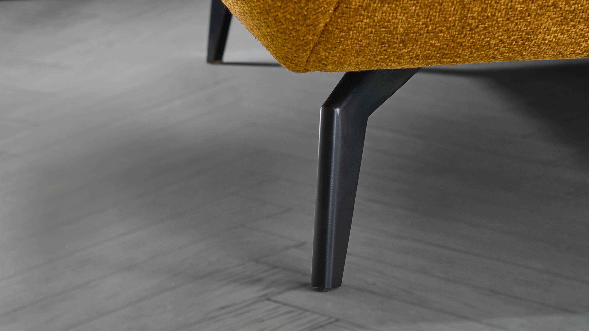 Polstersessel KAWOO aus Stoff in Gelb KAWOO Polsterprogramm New Jersey - Love-Seat senffarbenes Flachgewebe Portofino 06 - Breite ca. 139 cm