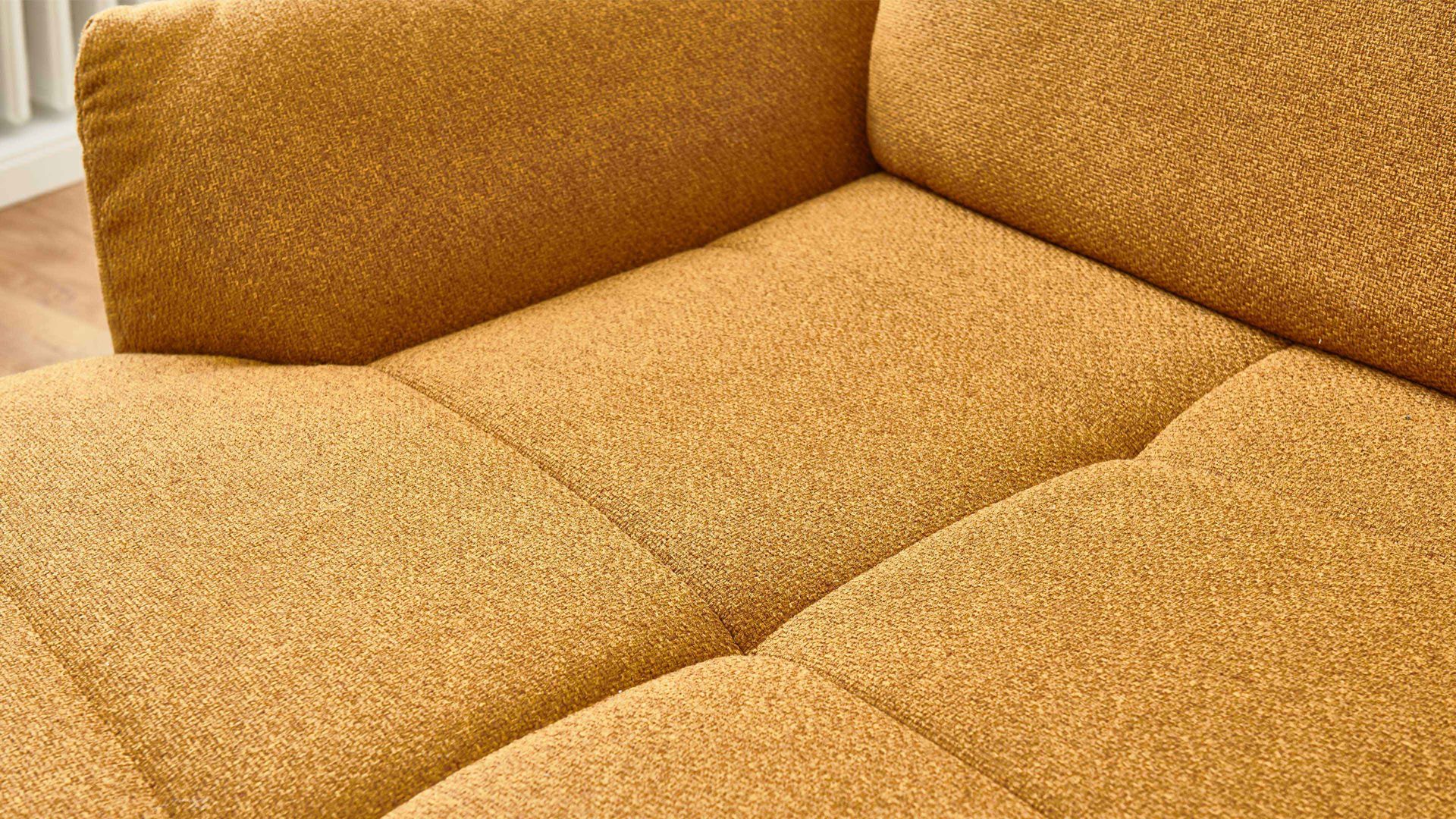 Polstersessel KAWOO aus Stoff in Gelb KAWOO Polsterprogramm New Jersey - Love-Seat senffarbenes Flachgewebe Portofino 06 - Breite ca. 139 cm