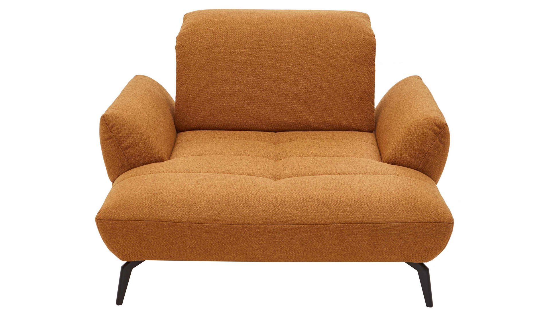 Polstersessel KAWOO aus Stoff in Gelb KAWOO Polsterprogramm New Jersey - Love-Seat senffarbenes Flachgewebe Portofino 06 - Breite ca. 139 cm