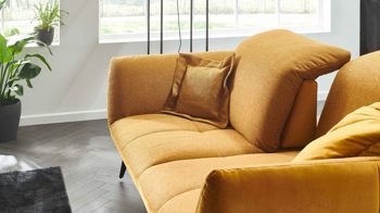 Dreisitzer KAWOO aus Stoff in Gelb KAWOO Polsterprogramm New Jersey - Dreisitzer senffarbener Bezug Portofino 06 - Breite ca. 204 cm