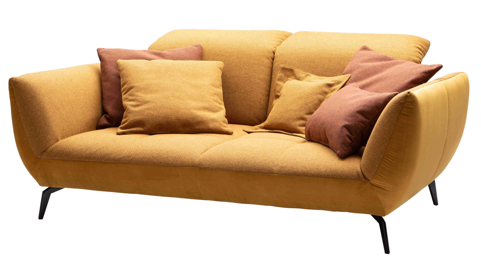 Dreisitzer KAWOO aus Stoff in Gelb KAWOO Polsterprogramm New Jersey - Dreisitzer senffarbener Bezug Portofino 06 - Breite ca. 204 cm