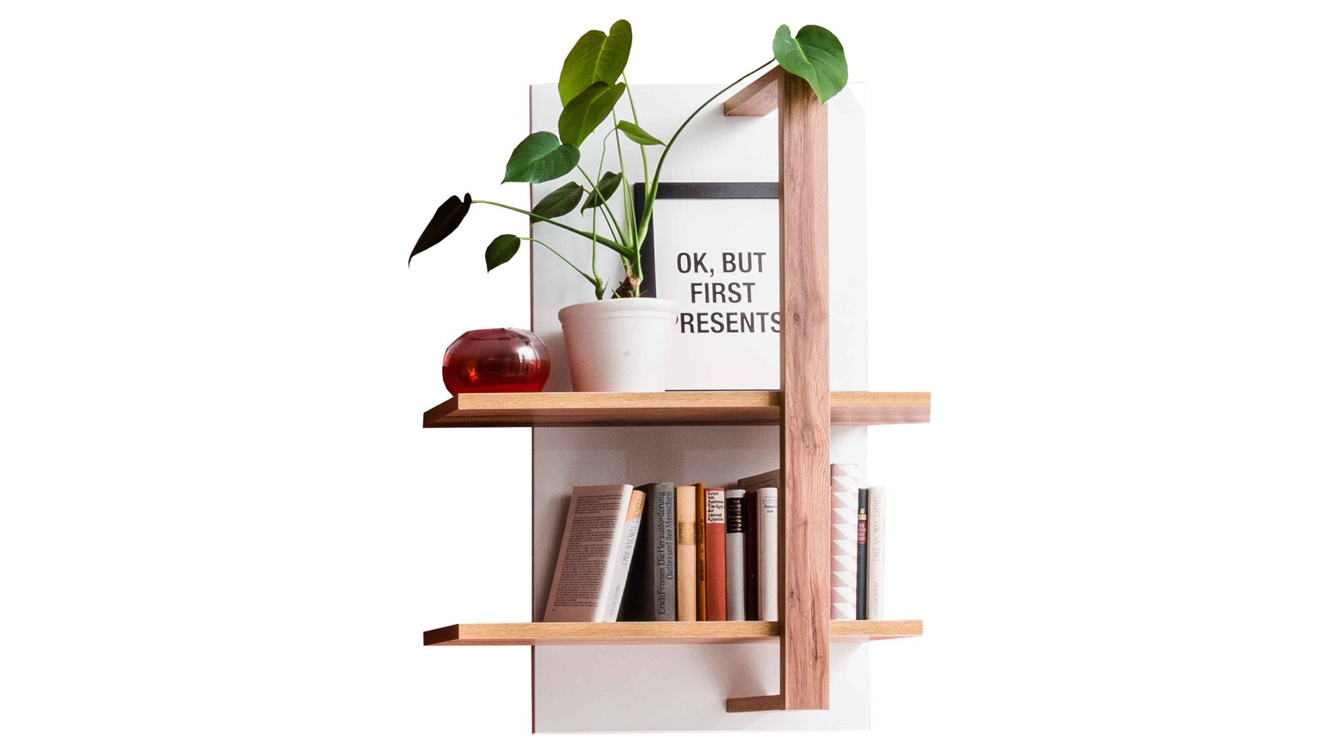 Wandregal Mca direkt aus Holz in Weiß Wohnprogramm Cali - Wandregal 52 Weiß & Wotan Eiche - ca. 65 x 96 cm