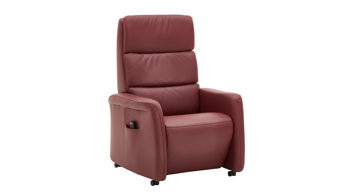 Relaxsessel OrthoSedis aus Leder in Dunkelrot OrthoSedis OS-HU1043 - Relaxsessel A8 mit Aufstehhilfe und Federkern brombeerfarbenes Leder Torro - Ergonomie L