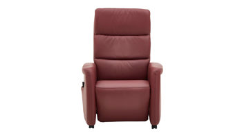 Relaxsessel OrthoSedis aus Leder in Dunkelrot OrthoSedis OS-HU1043 - Relaxsessel A8 mit Aufstehhilfe und Federkern brombeerfarbenes Leder Torro - Ergonomie L