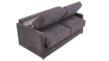 Schlafsofa comfortmaster besser sitzen, liegen, leben aus Stoff in Anthrazit Comfortmaster Schlafsofa Molto mit Faltbett-Funktion anthrazitfarbener Webstoff 2-6210 & Chromfüße - Breite ca. 156 cm