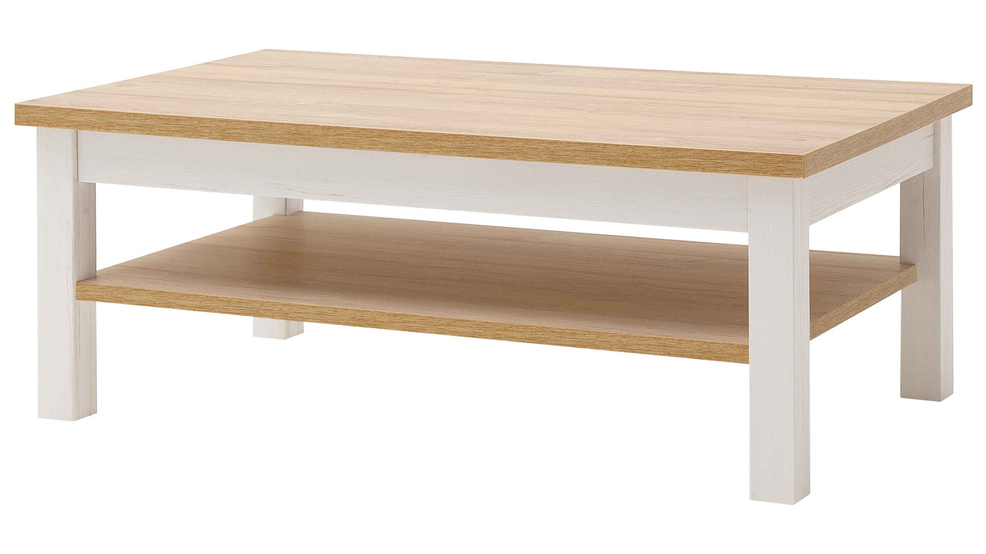 Couchtisch Mca furniture aus Holz in Holzfarben Wohnprogramm Brixen - Couchtisch Pinie Aurelio & Grandson Oak - ca. 114 x 70 cm