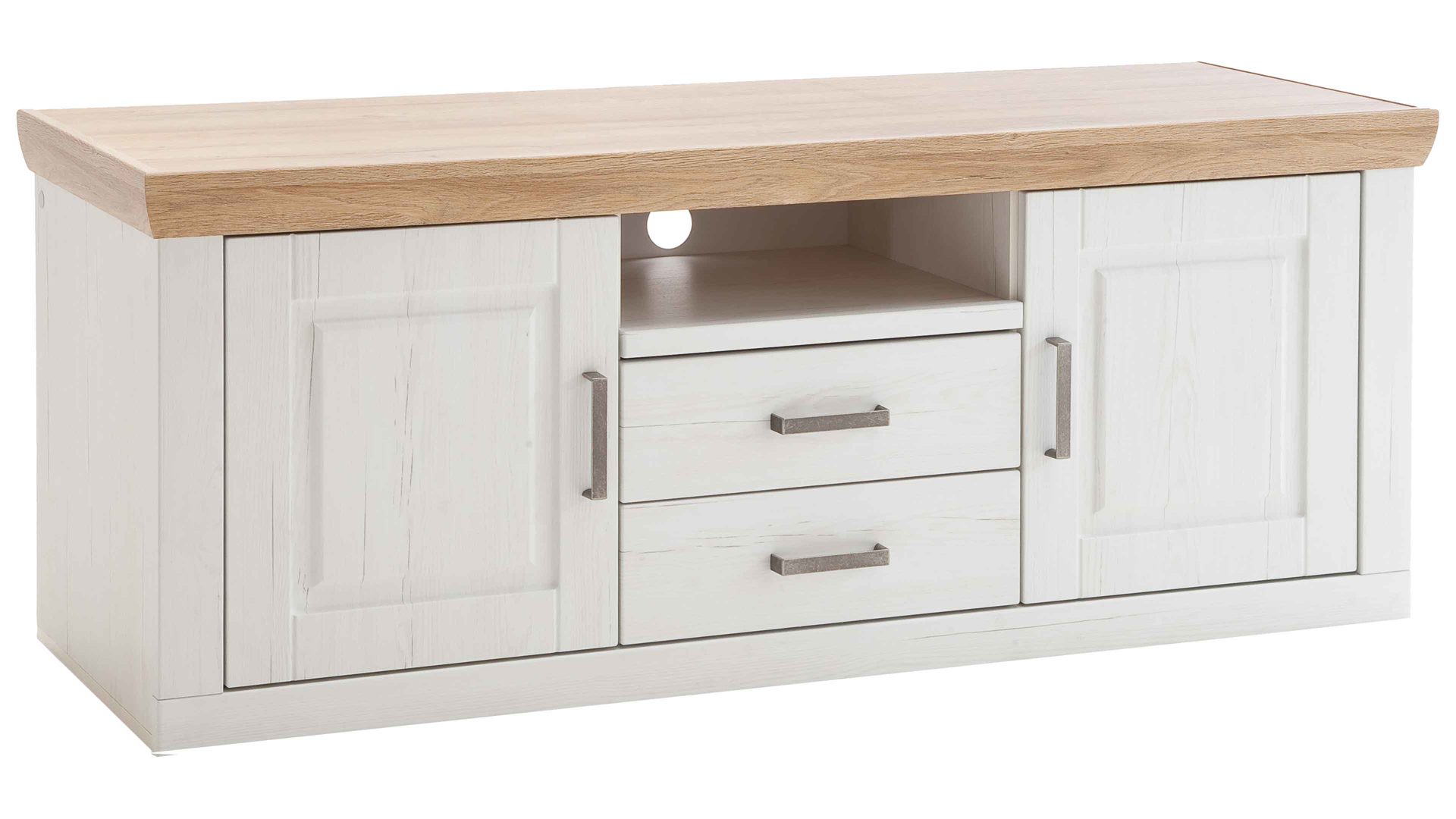 Lowboard Mca direkt aus Holz in Weiß Wohnprogramm Brixen - Lowboard 30 Pinie Aurelio & Grandson Oak - Länge ca. 158 cm