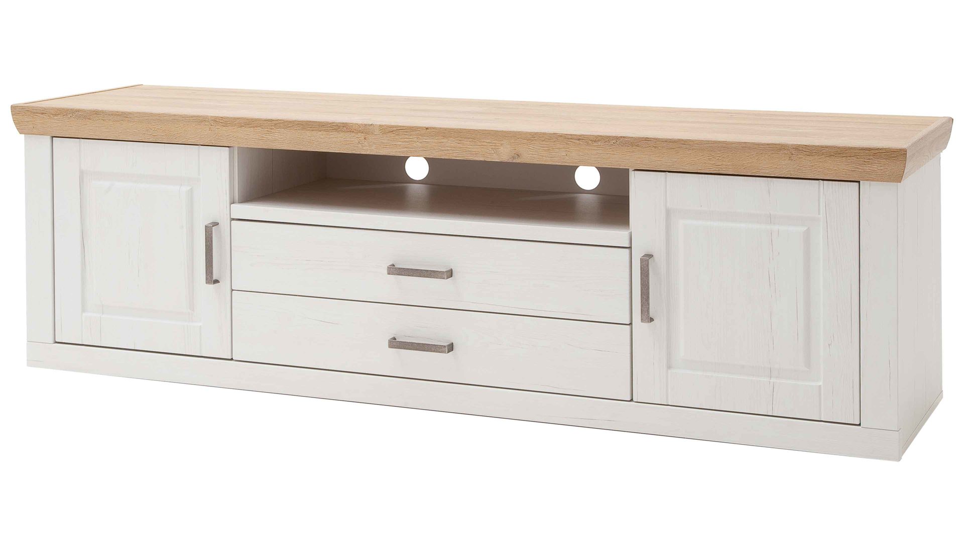 Lowboard Mca direkt aus Holz in Weiß Wohnprogramm Brixen - Lowboard 31 Pinie Aurelio & Grandson Oak - Länge ca. 198 cm