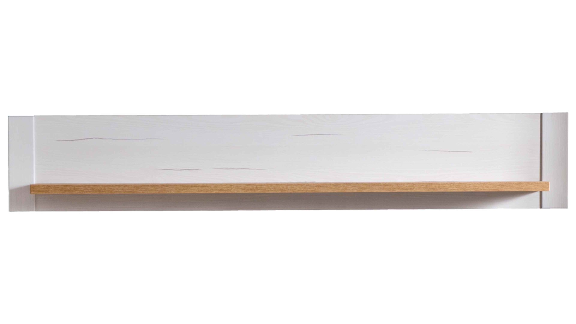 Wandregal Mca direkt aus Holz in Weiß Wohnprogramm Brixen - Wandregal 50 Pinie Aurelio & Grandson Oak - Länge ca. 150 cm
