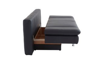 Schlafsofa comfortmaster besser sitzen, liegen, leben aus Leder in Anthrazit Comfortmaster Schlafsofa Mia anthrazitfarbenes Leder 12-1220 & Chromfüße - Breite ca. 200 cm