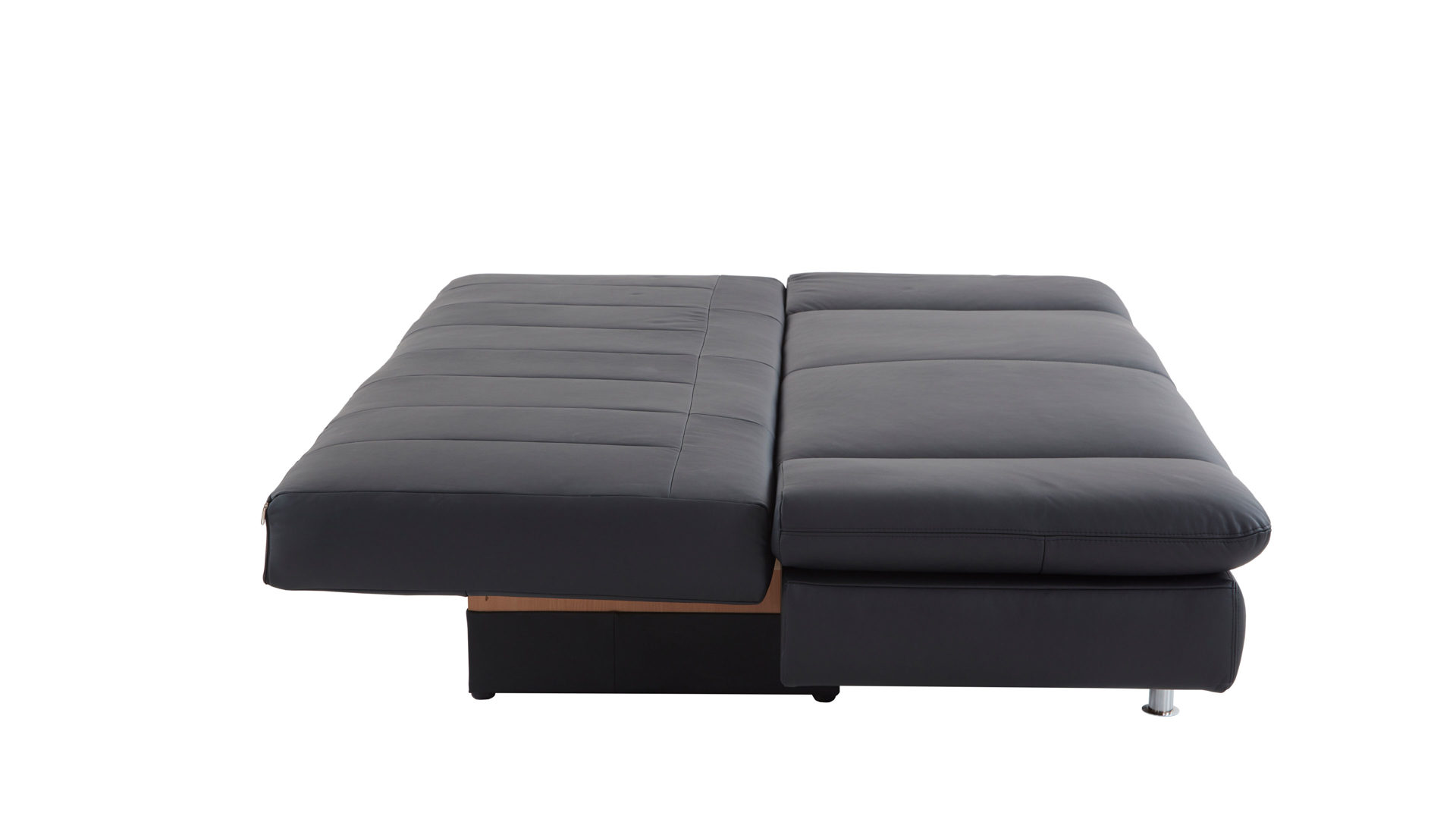 Schlafsofa comfortmaster besser sitzen, liegen, leben aus Leder in Anthrazit Comfortmaster Schlafsofa Mia anthrazitfarbenes Leder 12-1220 & Chromfüße - Breite ca. 200 cm