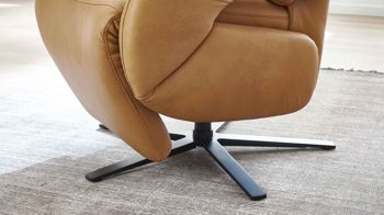 Relaxsessel Steinpol polsteria aus Leder in Orange Relaxsessel Relaxa Feeling HV Smartline - Var. 1 senffarbenes Leder Punch & schwarzer Sternfuß