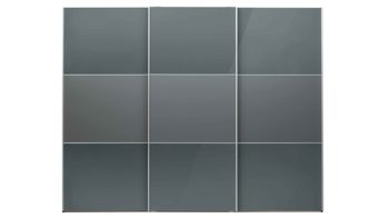 Kleiderschrank Staud aus Glas in Dunkelgrau STAUD Schwebetürenschrank Ancona Vulkan & Aluminium - drei Türen, Breite ca. 280 cm