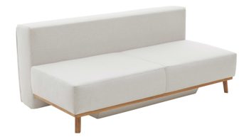 Schlafsofa Restyl aus Stoff in Beige Schlafsofa Patti naturfarbener Bezug 2-6920 & Holzfüße - Länge ca. 200 cm