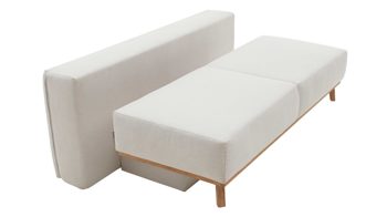 Schlafsofa Restyl aus Stoff in Beige Schlafsofa Patti naturfarbener Bezug 2-6920 & Holzfüße - Länge ca. 200 cm