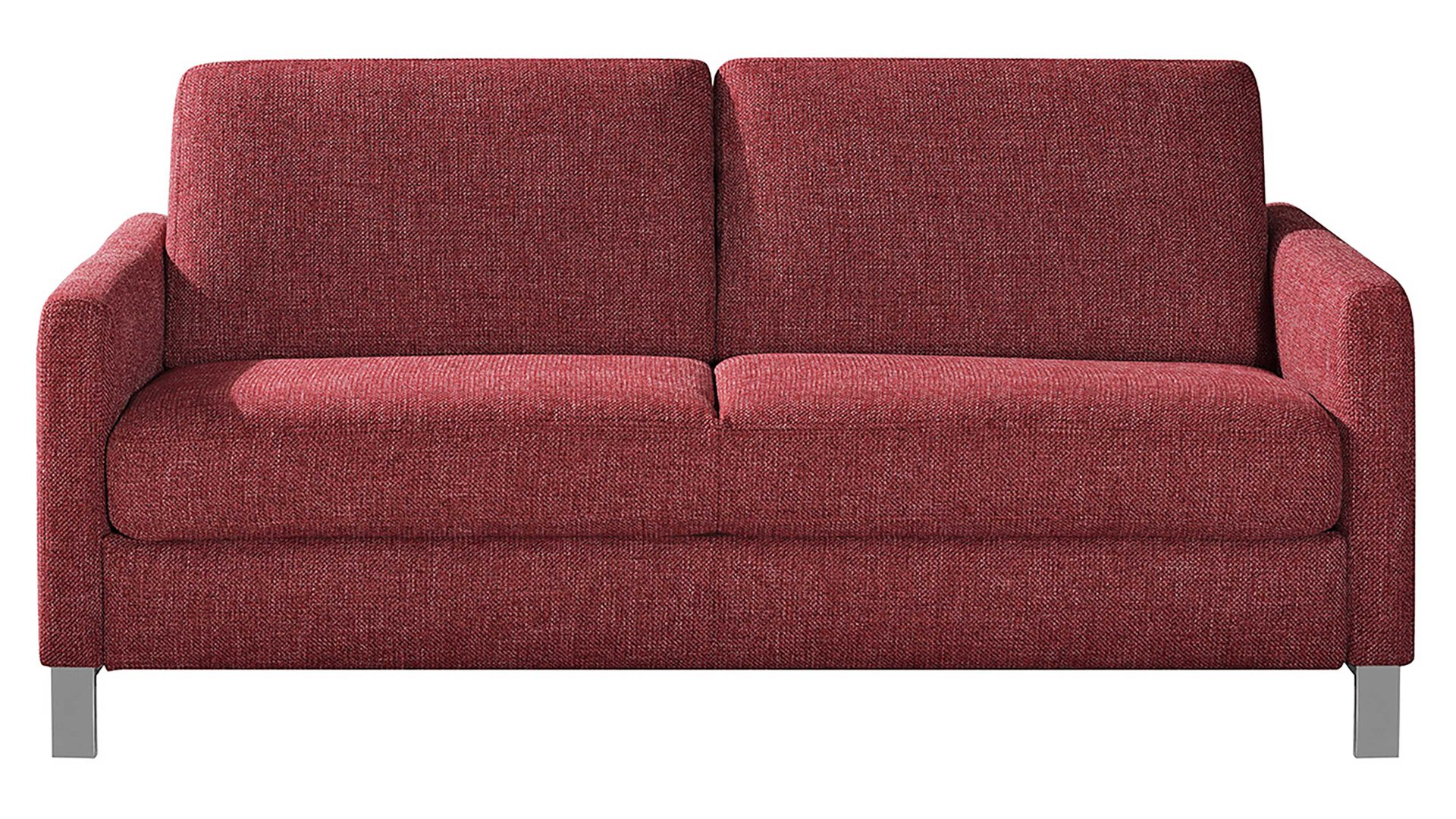 Schlafsofa comfortmaster besser sitzen, liegen, leben aus Stoff in Rot Comfortmaster Faltbett-Schlafsofa Evita roter Webstoff 2-6933 & Chromfüße