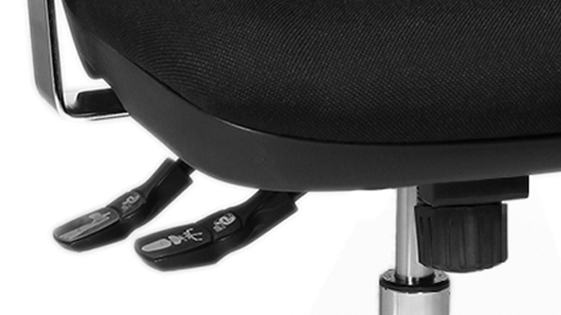 Drehstuhl OrthoSedis aus Stoff in Hellblau Drehstuhl orthoSedis 85 hellblauer Bezug BC06X & verchromtes Drehkreuz