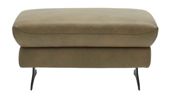 Polsterhocker Interliving aus Leder in Grün Interliving Sofa Serie 4400 - Hocker olivgrünes Leder EVI 33 - ca. 88 x 67 cm