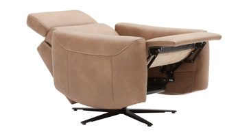 Relaxsessel comfortmaster besser sitzen, liegen, leben aus Leder in Hellbraun Comfortmaster 7180 - Relaxsessel 23L44 manuell - wüstenfarbenes LongLife-Leder & anthrazitfarbener Sternfuß