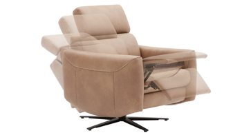 Relaxsessel comfortmaster besser sitzen, liegen, leben aus Leder in Hellbraun Comfortmaster 7180 - Relaxsessel 23L44 manuell - wüstenfarbenes LongLife-Leder & anthrazitfarbener Sternfuß