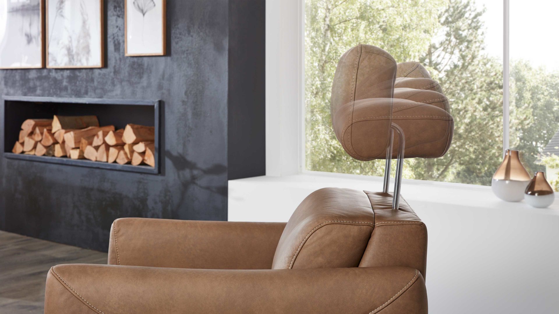 Relaxsessel comfortmaster besser sitzen, liegen, leben aus Leder in Hellbraun Comfortmaster 7180 - Relaxsessel 23L44 manuell - wüstenfarbenes LongLife-Leder & anthrazitfarbener Sternfuß