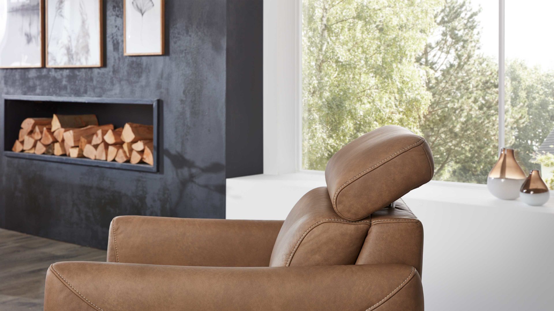 Relaxsessel comfortmaster besser sitzen, liegen, leben aus Leder in Hellbraun Comfortmaster 7180 - Relaxsessel 23L44 manuell - wüstenfarbenes LongLife-Leder & anthrazitfarbener Sternfuß