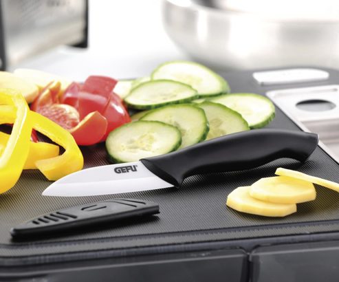 Küchenhelfer Gefu aus Kunststoff Keramik in Schwarz GEFU Keramikmesser aus hochwertigem Keramik